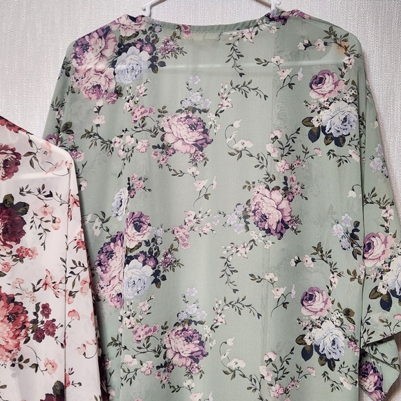 Vintage Wallflower Kimono Wrap Open Duster Nightie Robe Set Of 2 Both Large - Picture 11 of 11